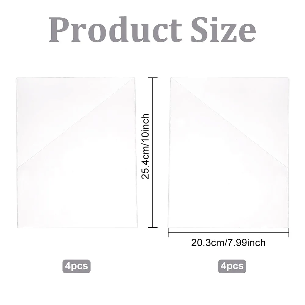 1 Bag 8 Pcs Schedule Accessories Pocket Stickers 10x8 Inch,2 Styles Transparent PVC Plastic Self-Adhesive Bags for Home Office School and Other Places