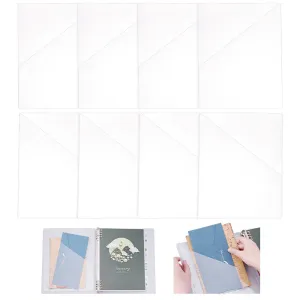 1 Bag 8 Pcs Schedule Accessories Pocket Stickers 10x8 Inch,2 Styles Transparent PVC Plastic Self-Adhesive Bags for Home Office School and Other Places