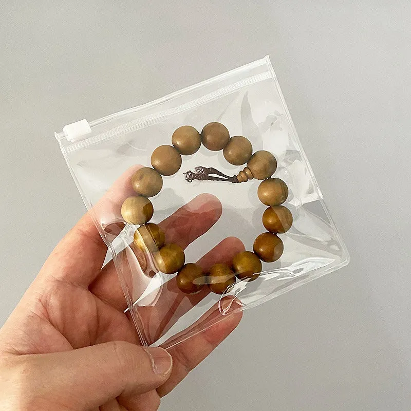 100 pc PVC Anti Oxidation Zip Lock Bags, Transparent Antitarnish Jewelry Packing Storage Pouch, Square, Clear, 11x11x0.03cm