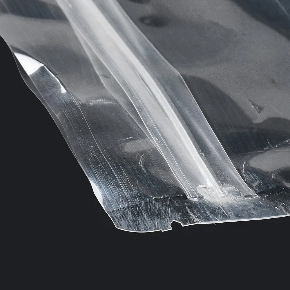 200 pc Food grade Transparent PET Plastic Zip Lock Bags, Resealable Bags, Rectangle, Clear, 15x10x0.016cm, Unilateral Thickness: 3.1 Mil(0.08mm)