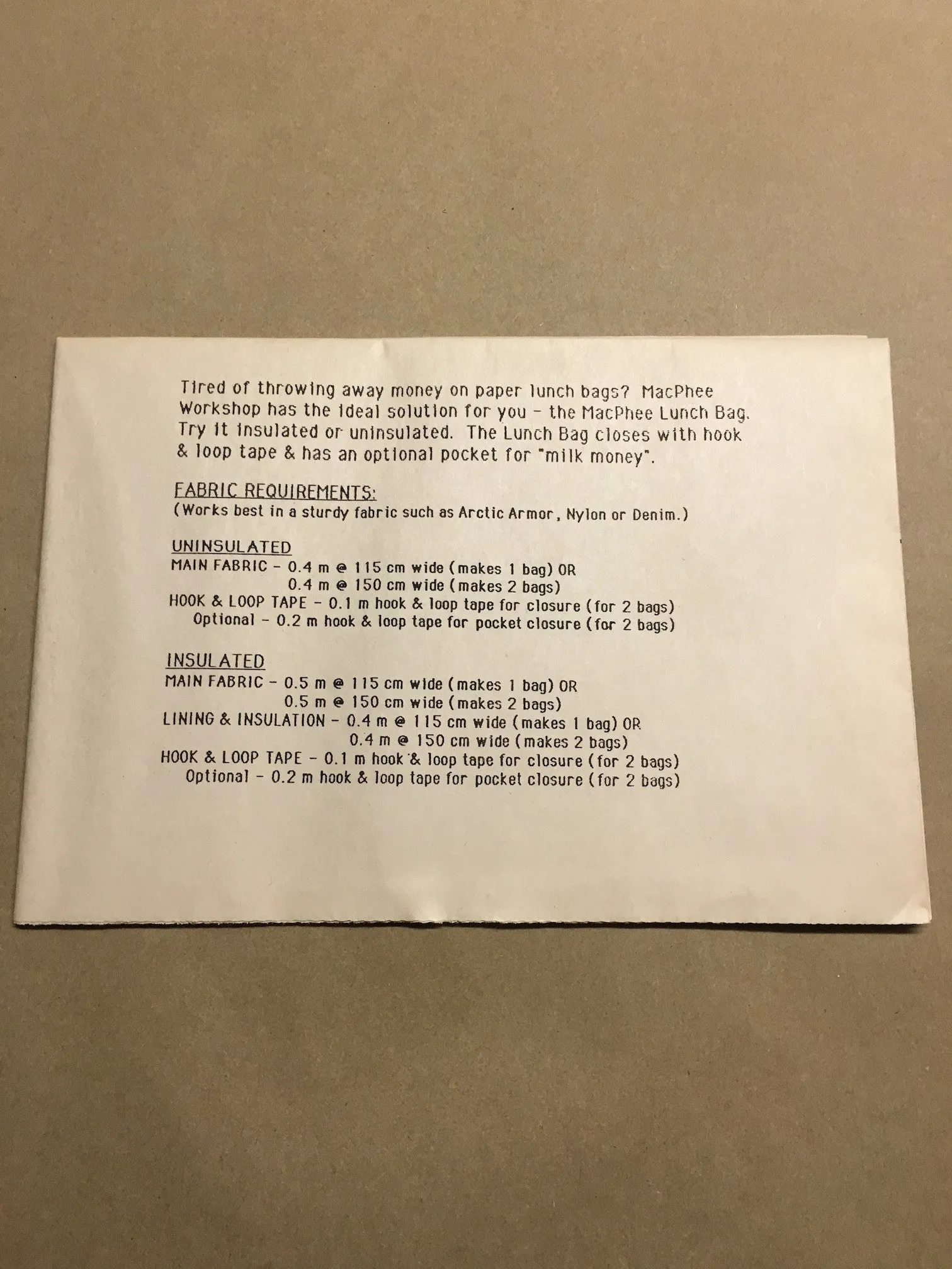 #890 LUNCH BAG