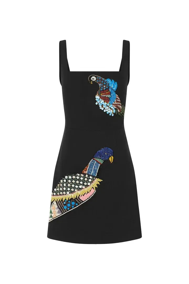 Alemais Rowena Beaded Mini Dress Black Size 10