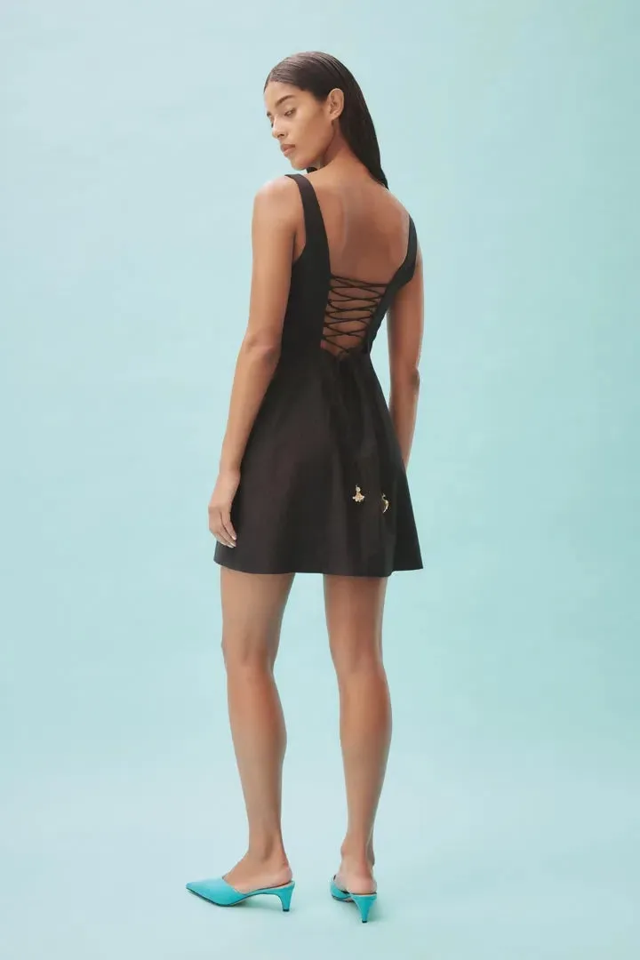 Alemais Rowena Beaded Mini Dress Black Size 10