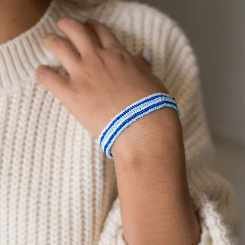 Beaded Dog Collar | Blues