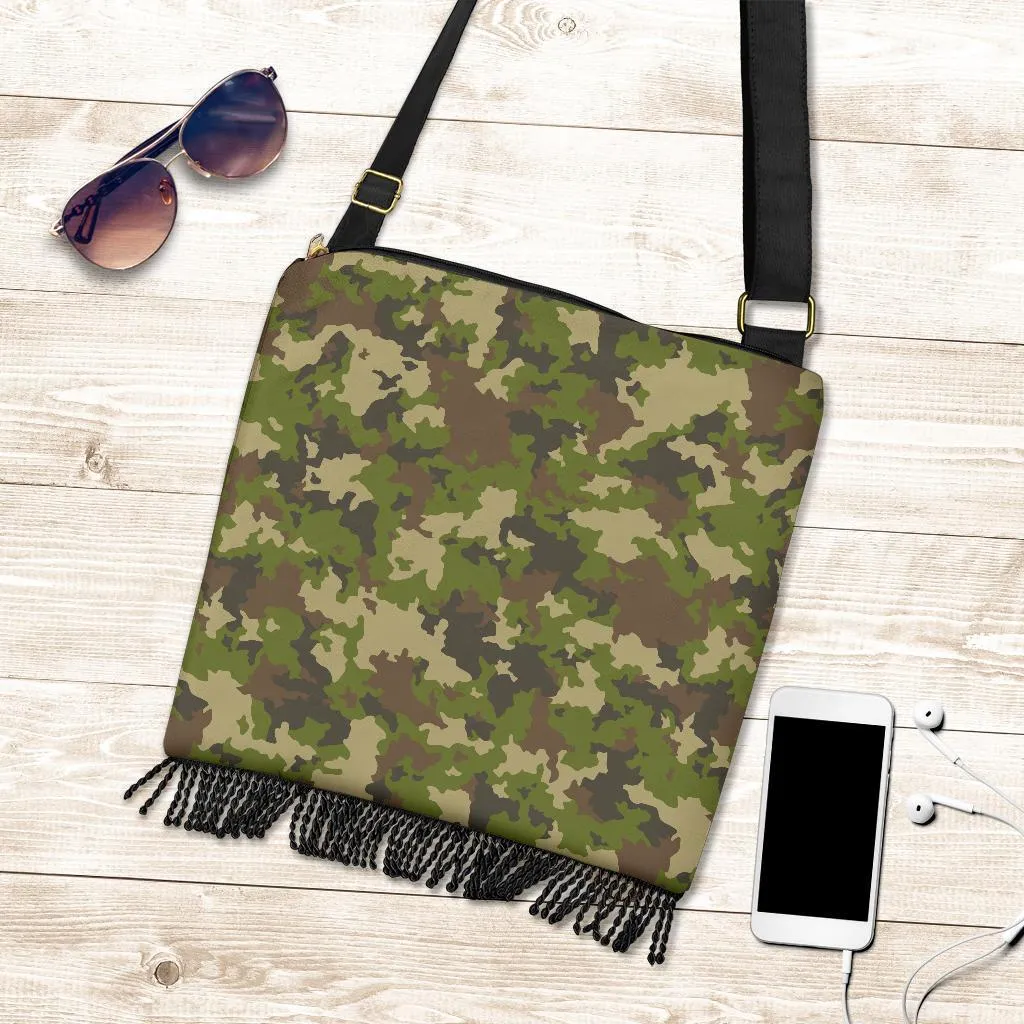 Boho Bag (Canvas) - Camouflage | Hobo Slouchy Bag Crossbody, Shoulder Bags for Women Hobo, Pattern Hobo Bag, Boho Hobo Bag