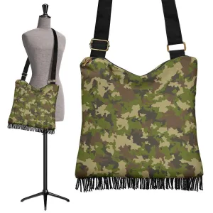 Boho Bag (Canvas) - Camouflage | Hobo Slouchy Bag Crossbody, Shoulder Bags for Women Hobo, Pattern Hobo Bag, Boho Hobo Bag
