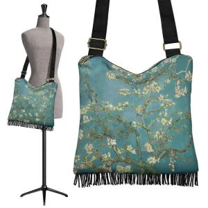 Boho Bag (Canvas) - Vintage Art | Vincent van Gogh: Almond Blossom | Hobo Slouchy Bag Crossbody, Shoulder Bags for Women Hobo