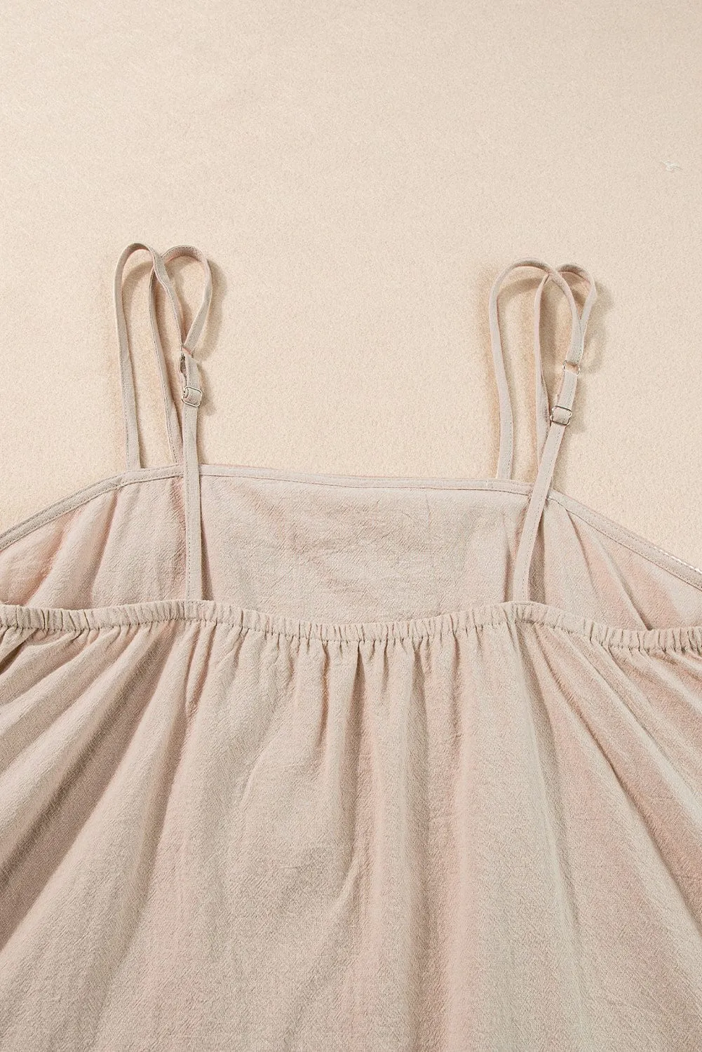 Boho-Chic Pale Khaki Crochet Fringe Two-Piece Short Set