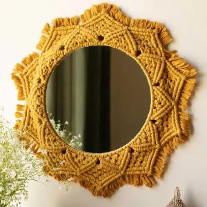 Boho Cotton Macrame Mirror