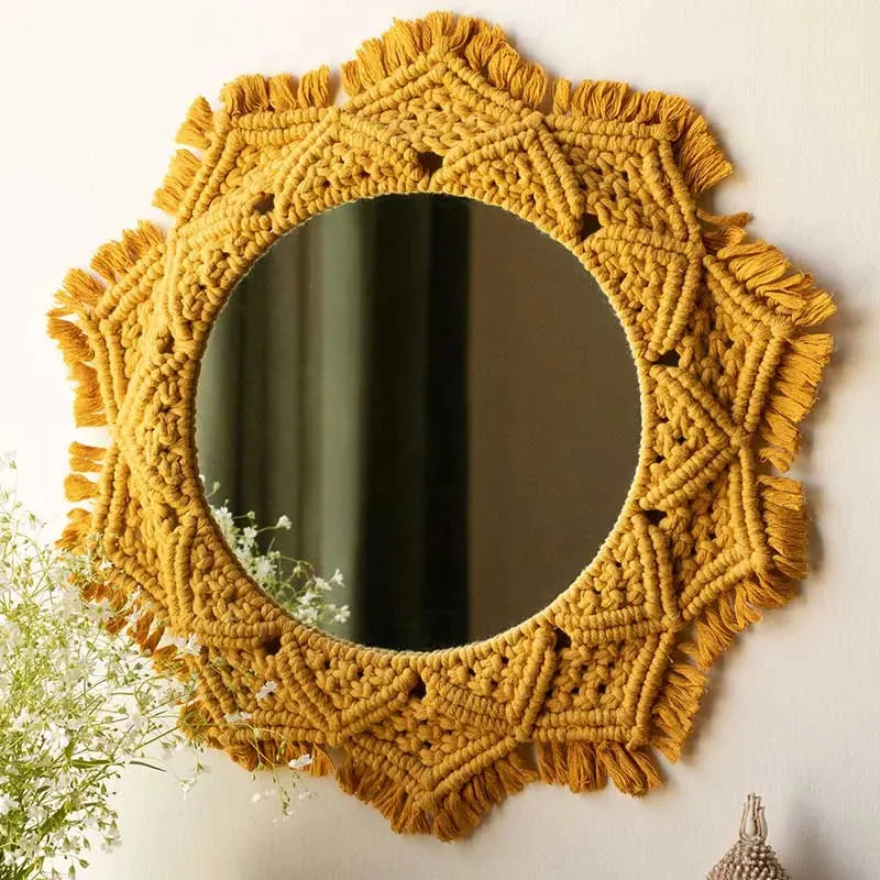 Boho Cotton Macrame Mirror