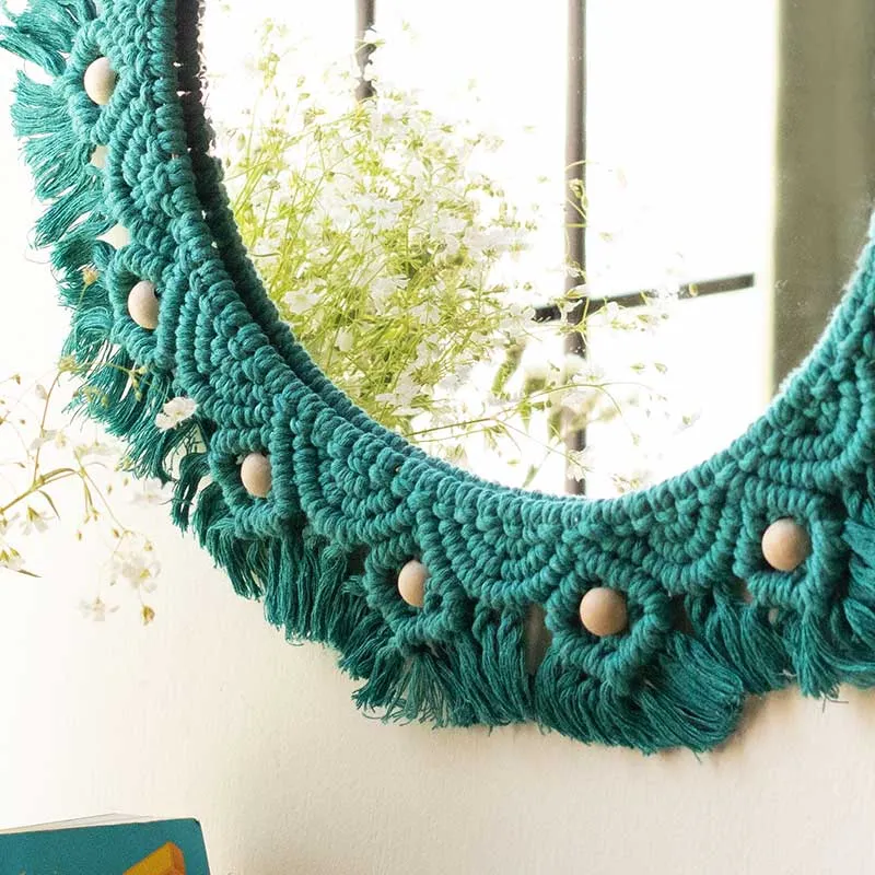 Boho Cotton Macrame Mirror