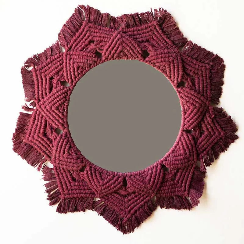 Boho Cotton Macrame Mirror