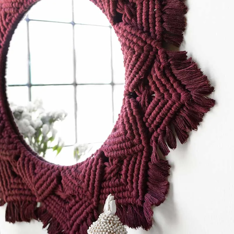 Boho Cotton Macrame Mirror