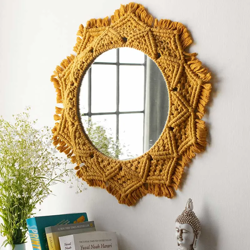 Boho Cotton Macrame Mirror