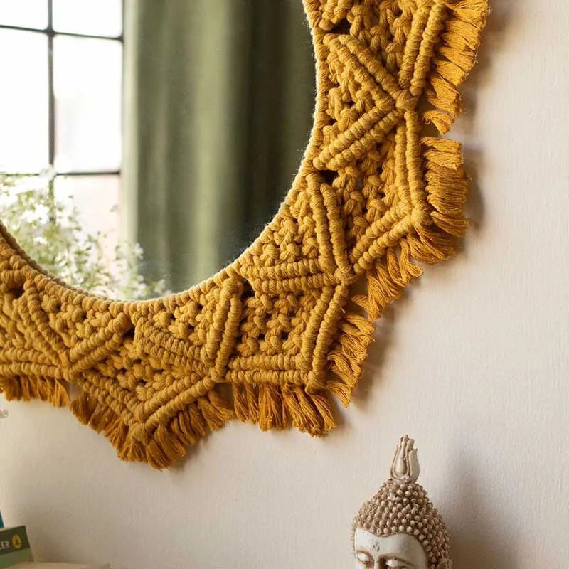 Boho Cotton Macrame Mirror
