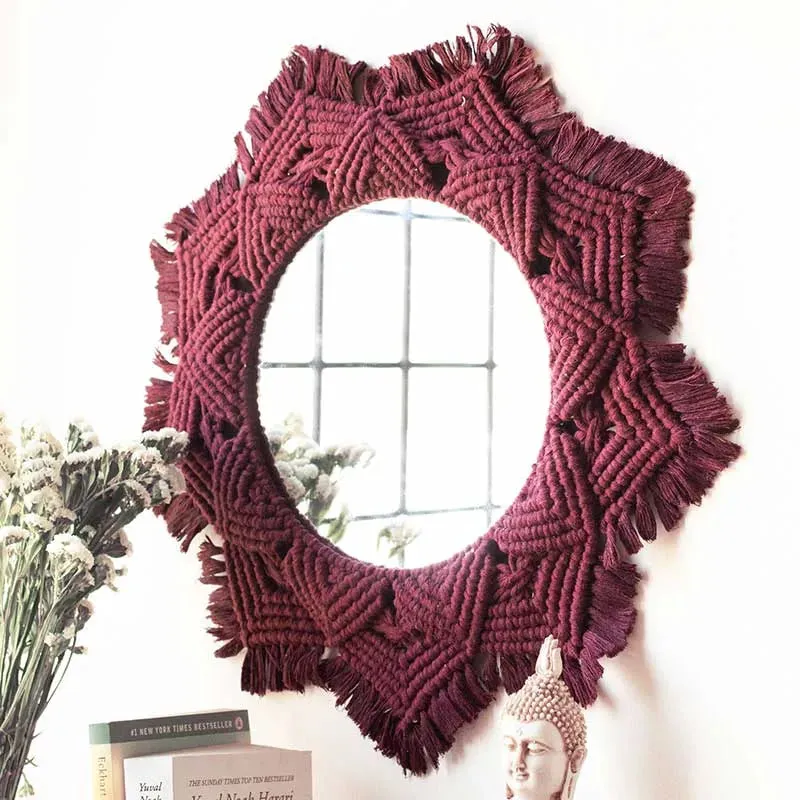 Boho Cotton Macrame Mirror
