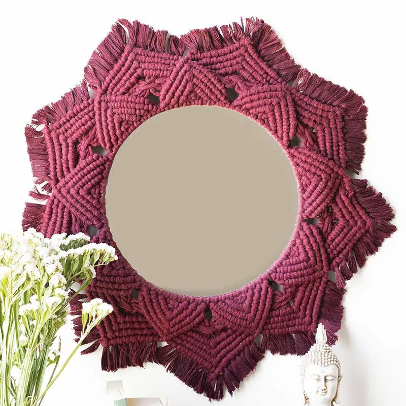 Boho Cotton Macrame Mirror