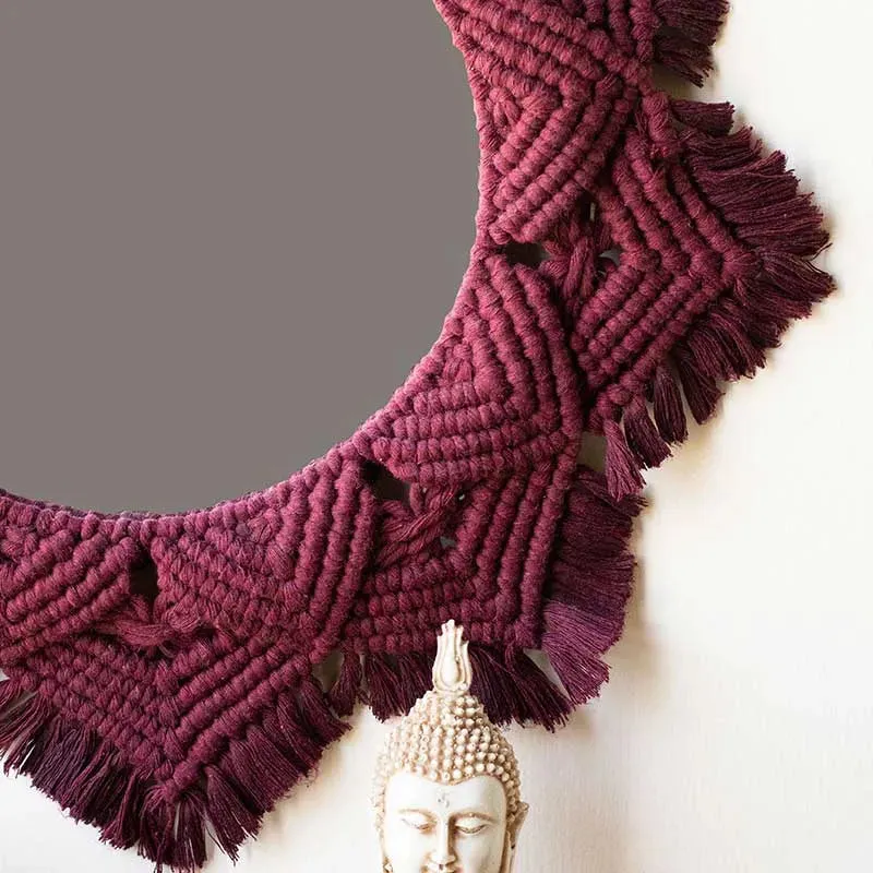 Boho Cotton Macrame Mirror