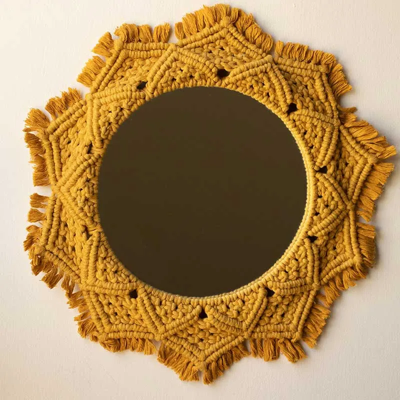 Boho Cotton Macrame Mirror