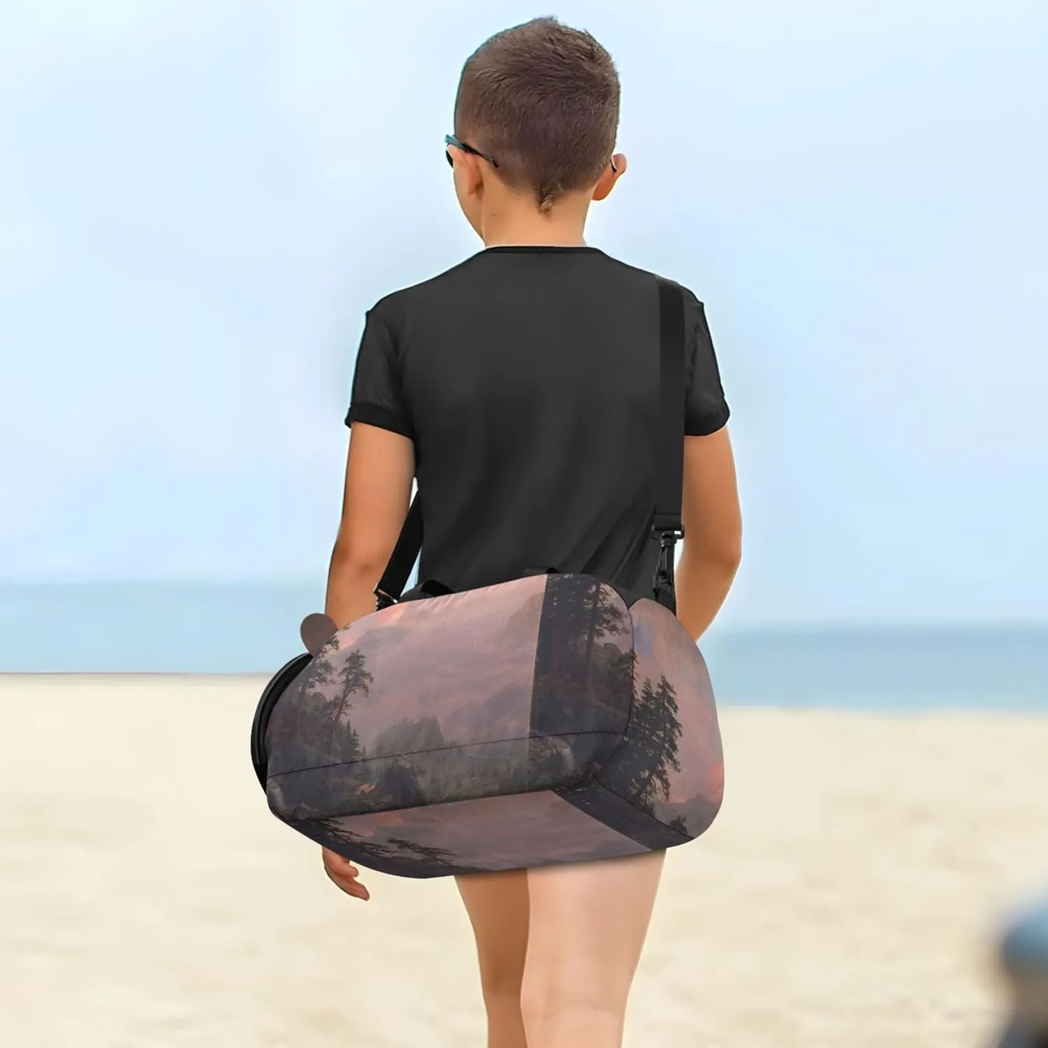 Boys Carry on Duffel Overnight Bags Toddler Duffle Bags for Traveling Tote Gym Duffle Kids Luggage Bierstadt Albert Sunrise Matterhorn