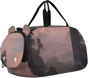 Boys Carry on Duffel Overnight Bags Toddler Duffle Bags for Traveling Tote Gym Duffle Kids Luggage Bierstadt Albert Sunrise Matterhorn
