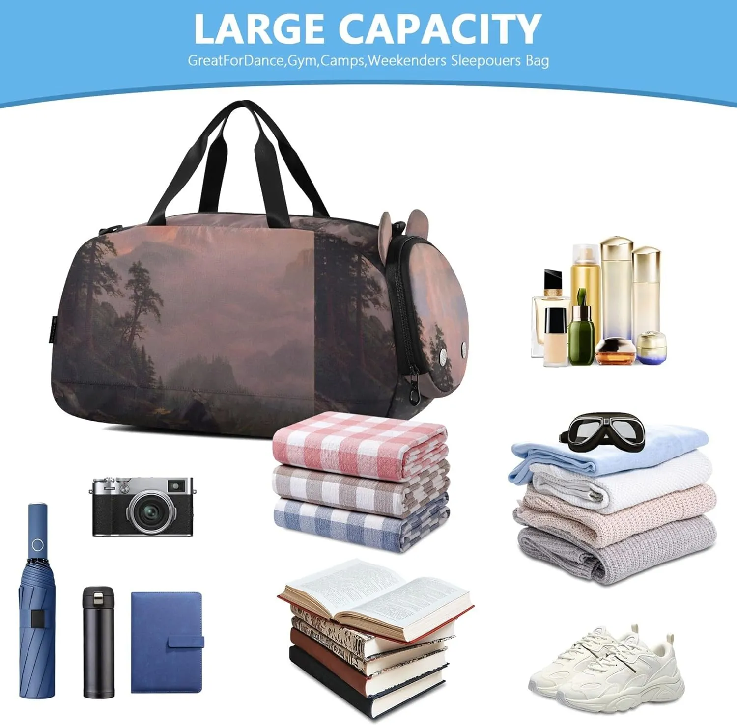 Boys Carry on Duffel Overnight Bags Toddler Duffle Bags for Traveling Tote Gym Duffle Kids Luggage Bierstadt Albert Sunrise Matterhorn
