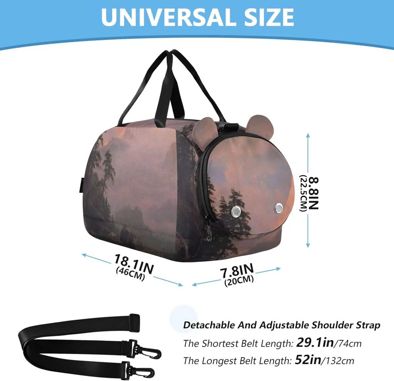 Boys Carry on Duffel Overnight Bags Toddler Duffle Bags for Traveling Tote Gym Duffle Kids Luggage Bierstadt Albert Sunrise Matterhorn