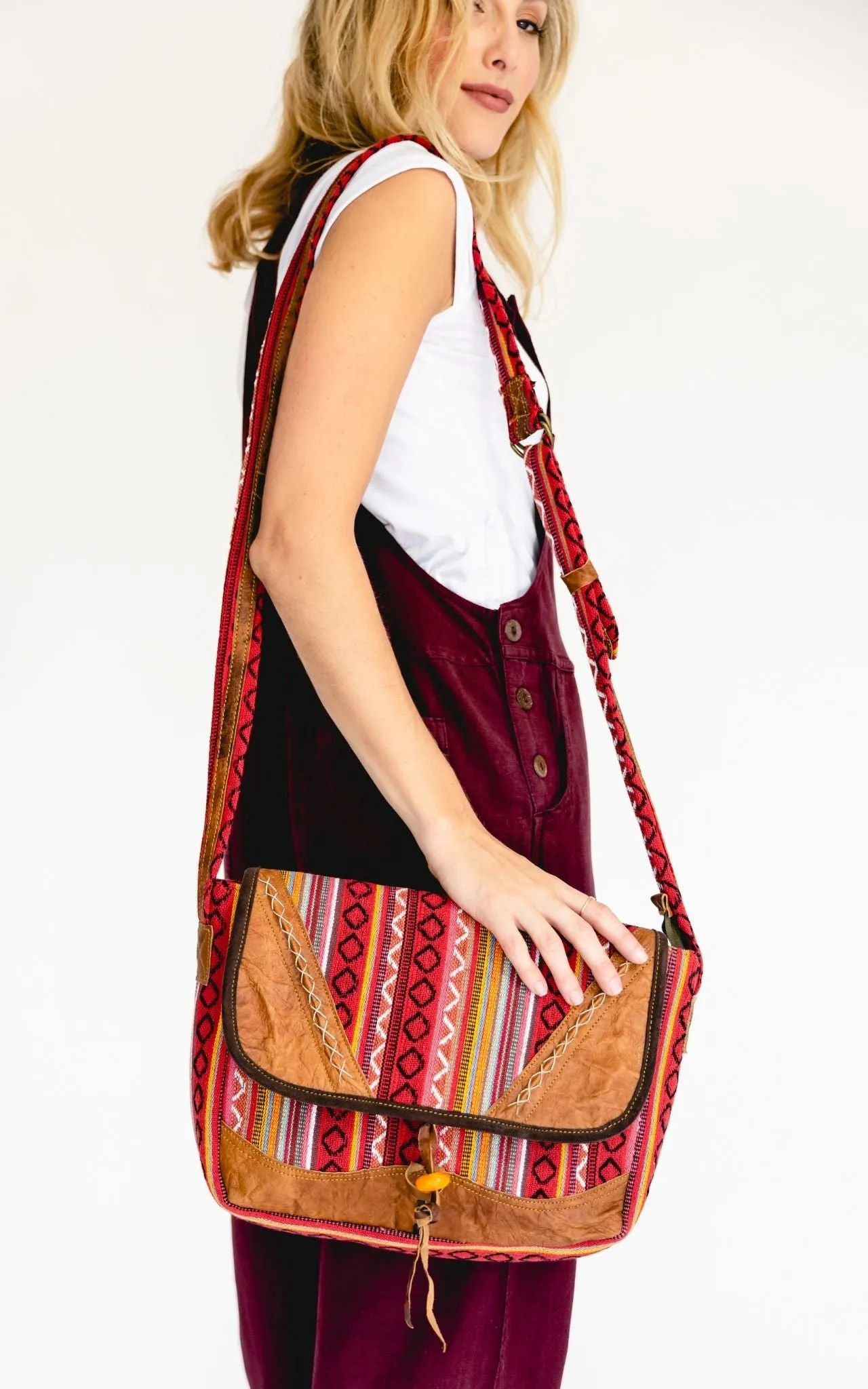 Buffalo Leather & Cotton Bag - Landéda
