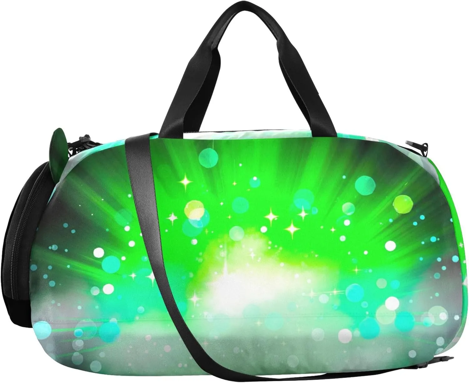 Carry on Duffel for Boys Overnight Bags Toddler Duffle Bags for Traveling Tote with Shoulder Strap Green Explosion Fog Bright