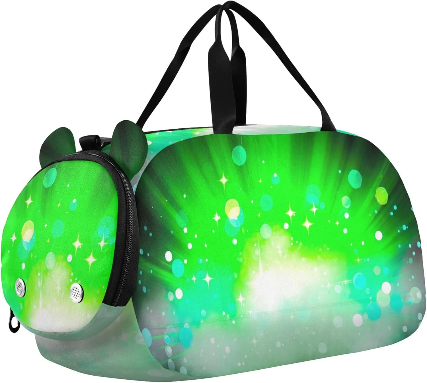 Carry on Duffel for Boys Overnight Bags Toddler Duffle Bags for Traveling Tote with Shoulder Strap Green Explosion Fog Bright