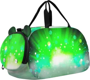 Carry on Duffel for Boys Overnight Bags Toddler Duffle Bags for Traveling Tote with Shoulder Strap Green Explosion Fog Bright