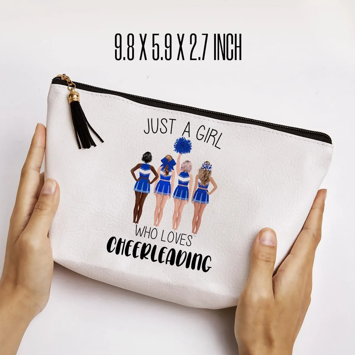 Cheerleaders Gifts for Women Makeup Bag, Gifts for Cheerleaders Loves, Funny Cheerleaders Accessories Gifts for Women Sisters Besties Daughter Waterproof PU Leather Cheerleaders Cosmetic Bag