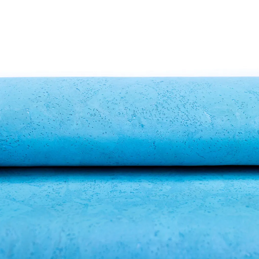 Chunky Blue Cork Fabric with Beige Backing COF-525-D