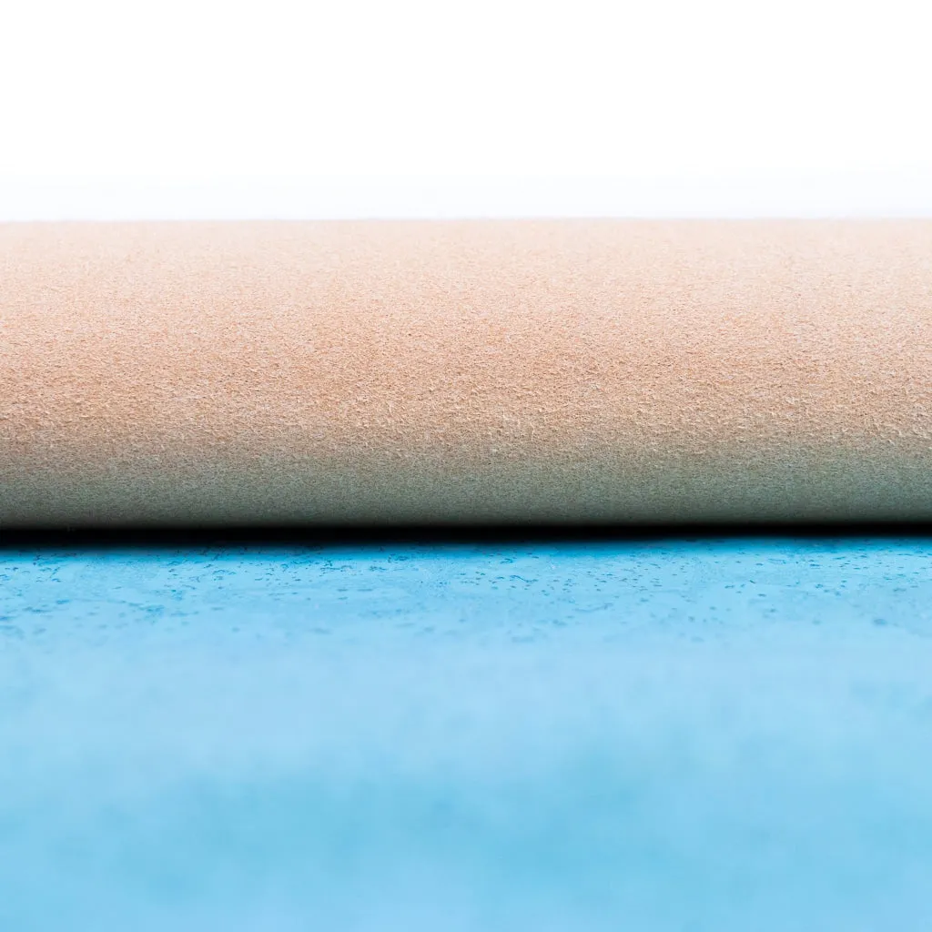 Chunky Blue Cork Fabric with Beige Backing COF-525-D