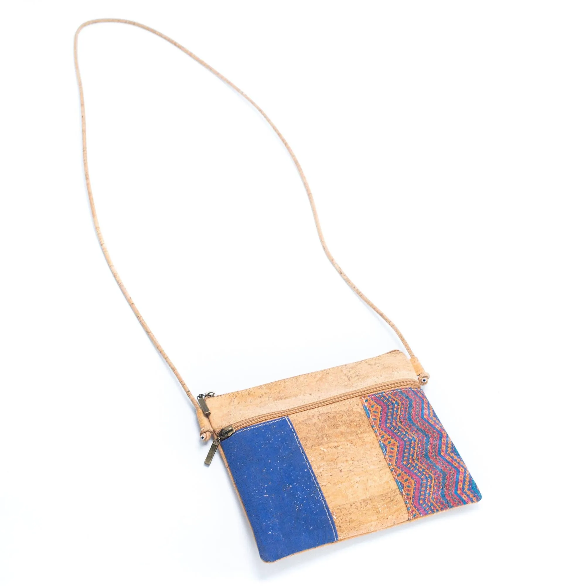 Cork Pattern stitching ladies cork zipper crossbody bag BAGP-210