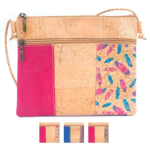 Cork Pattern stitching ladies cork zipper crossbody bag BAGP-210