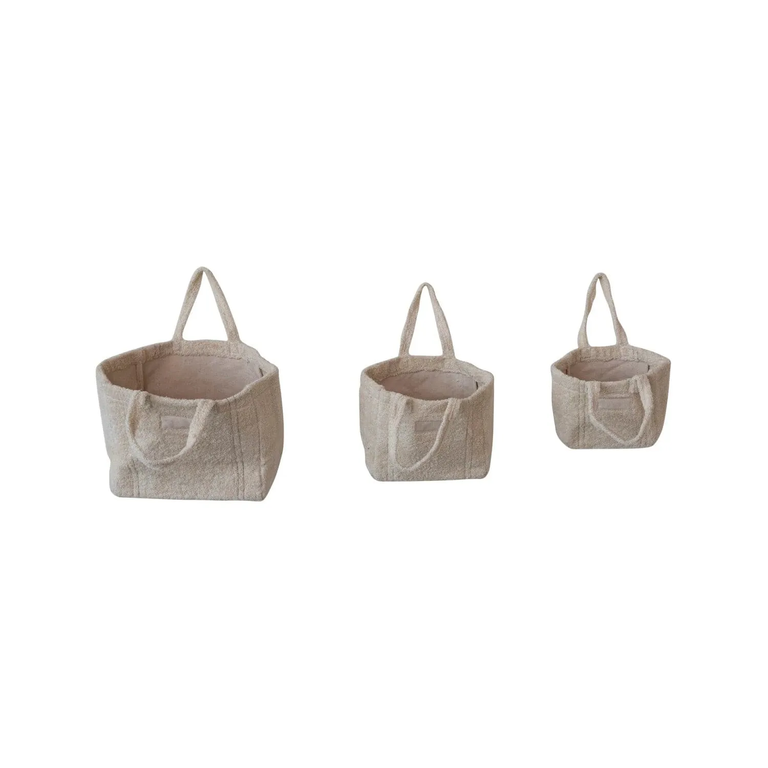 Creative Co-op Cotton Terry Tote Bags with Handles