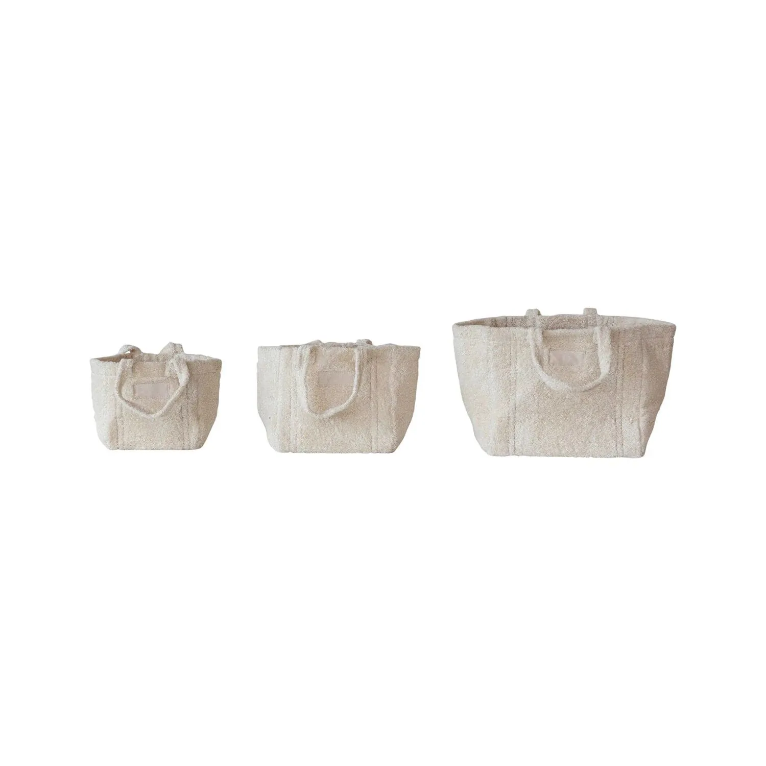Creative Co-op Cotton Terry Tote Bags with Handles