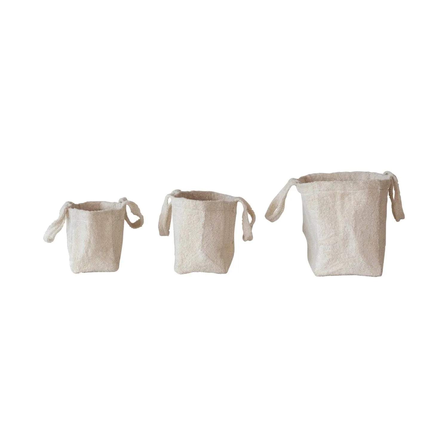 Creative Co-op Cotton Terry Tote Bags with Handles