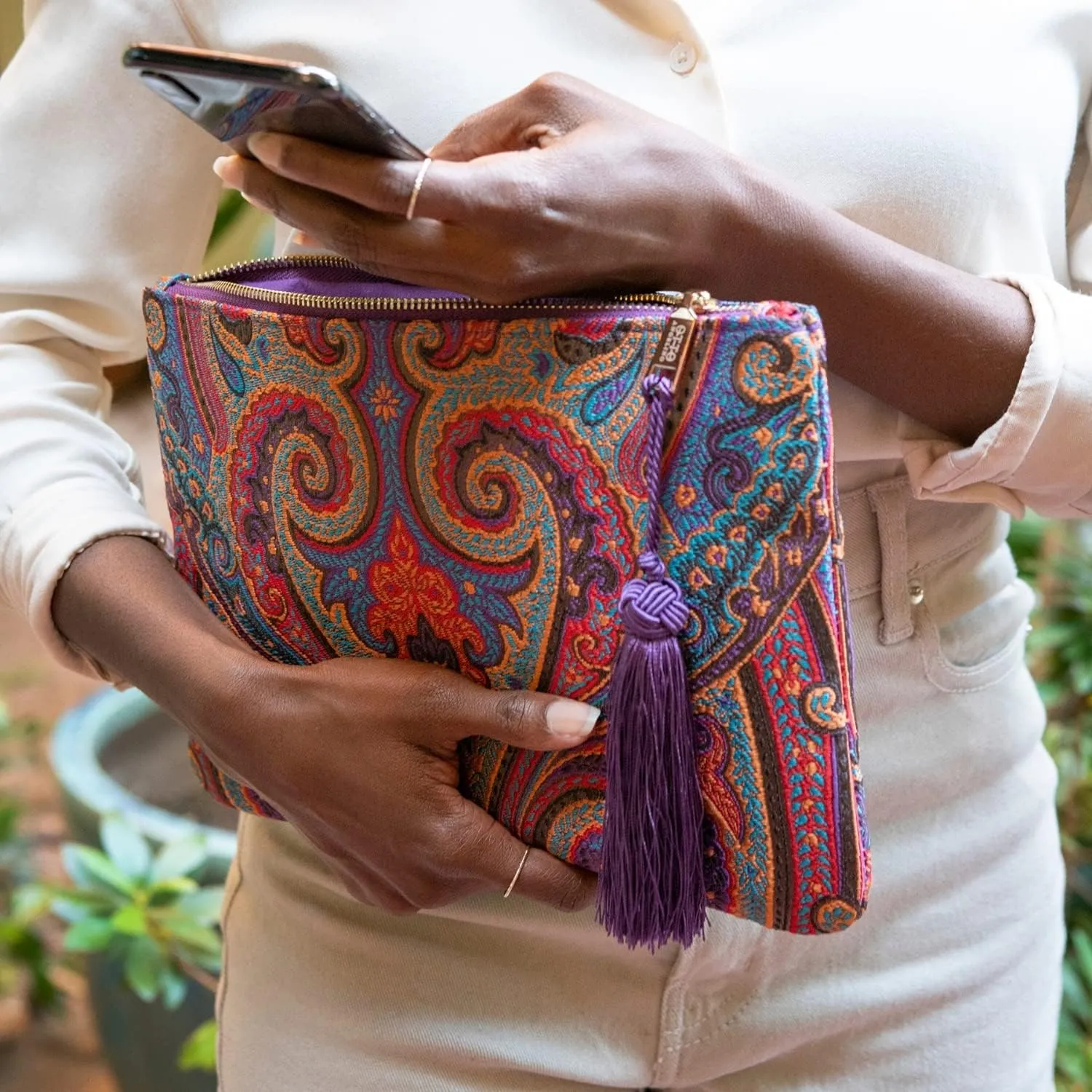 Designer Womens Bohemian & Fashion Clutch Purse - Multiple Slots Money, Cards, Smartphone - Ultra Slim