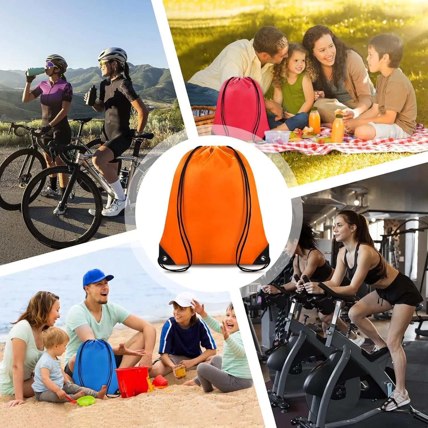 Drawstring Backpack Bulk 42 Pcs String Backpack Drawstring Bags Cinch Bag Sackpack for Men Women Gym 14 Colors