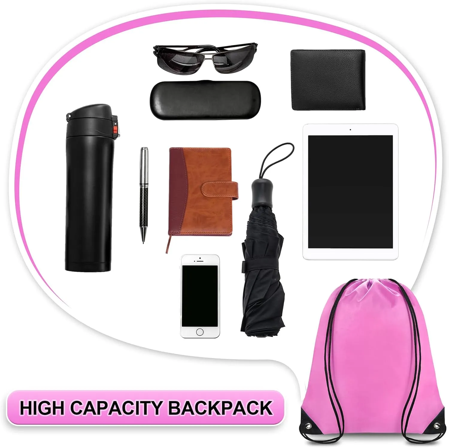 Drawstring Backpack Bulk 42 Pcs String Backpack Drawstring Bags Cinch Bag Sackpack for Men Women Gym 14 Colors
