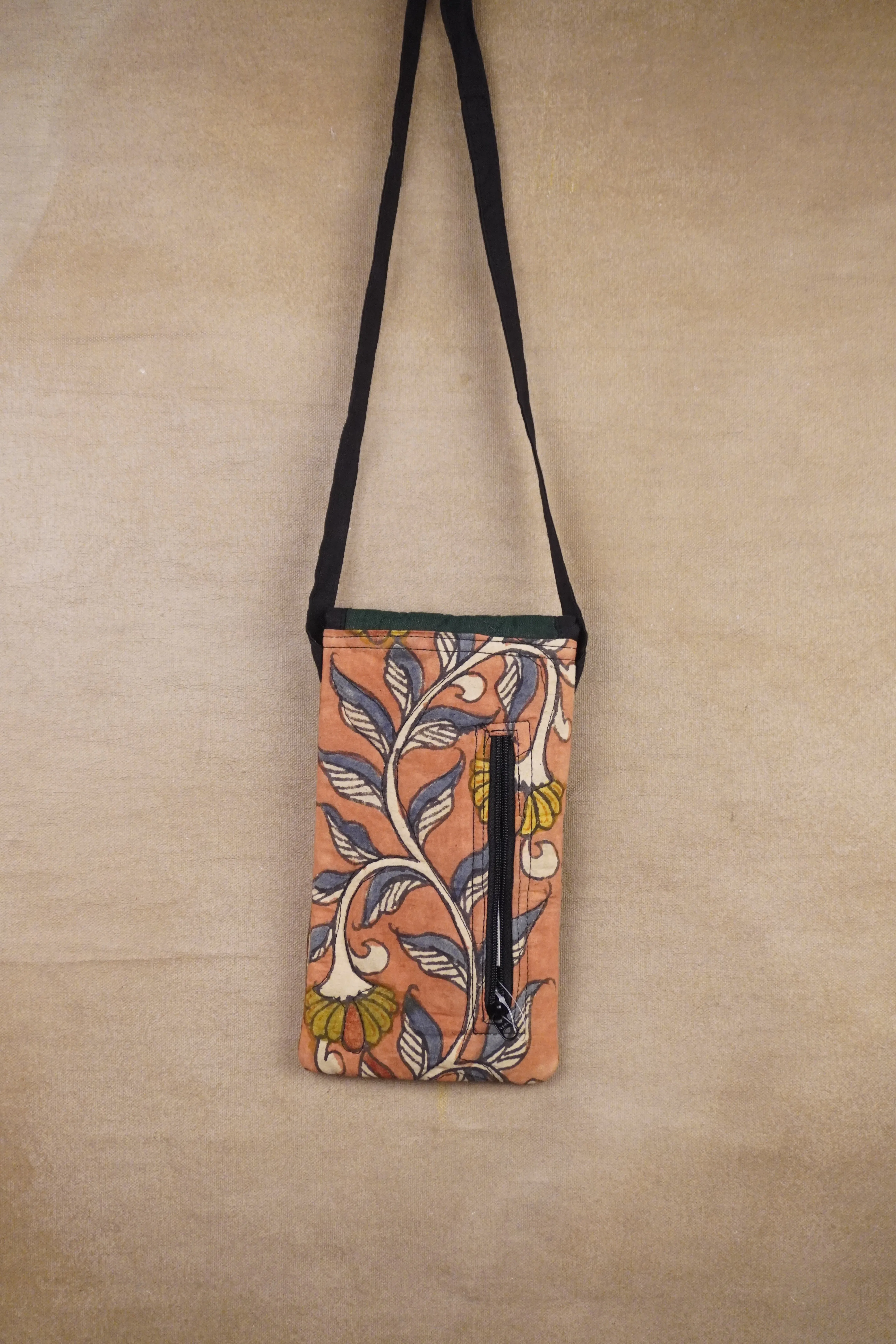 Hand Painted - Peach Mobile Sling Bag