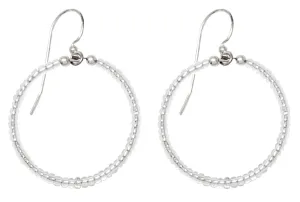 Handmade Dangling Beaded Hoop Earrings, 25mm