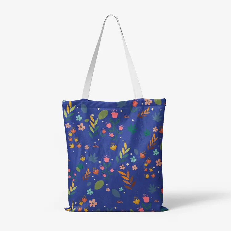 Heavy Duty and Strong Natural Canvas Floral Tote Bag