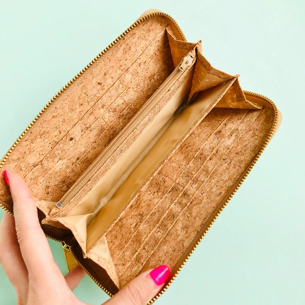 Iggy Long Cork Zipper Wallet in Classic