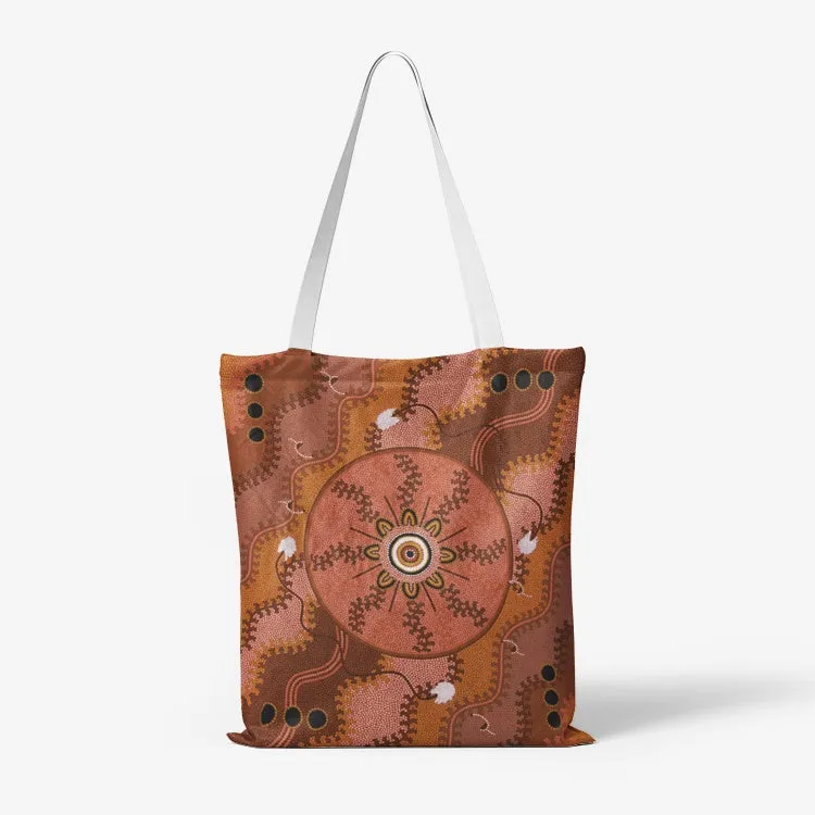 Indigenous Designed Strong Natural Canvas Tote Bags