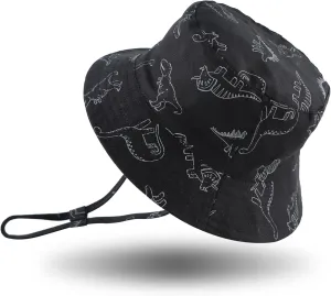 JANGANNSA Dinosaur Baby Boys Sun Hat Cotton Toddler Girls Bucket Hats Summer Sun Protect Cap for Kids