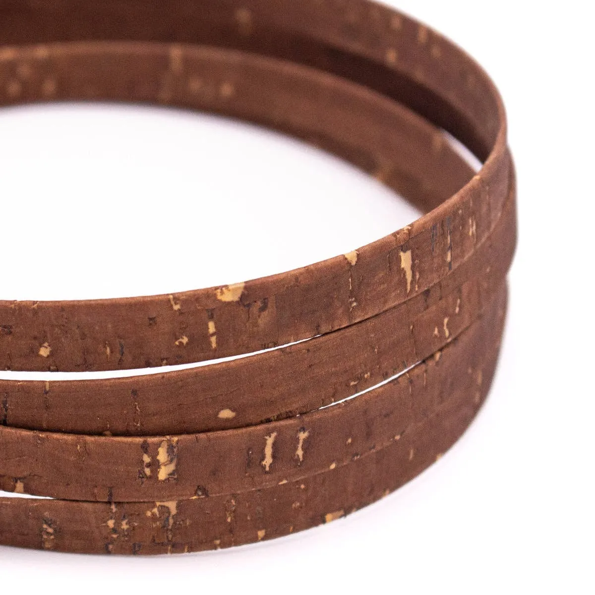 Light brown 12mm flat cork cord  COR-461(10 meters)