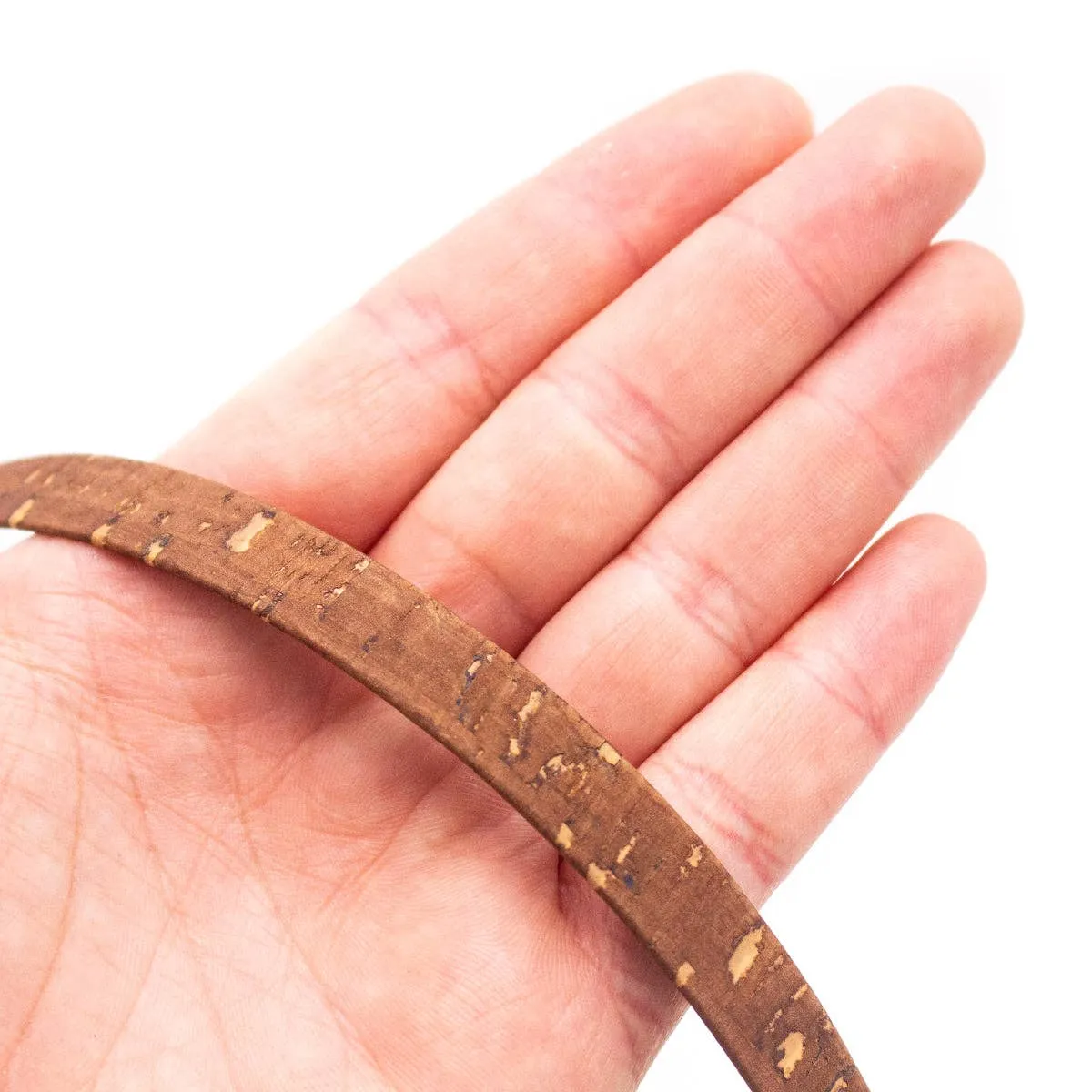 Light brown 12mm flat cork cord  COR-461(10 meters)